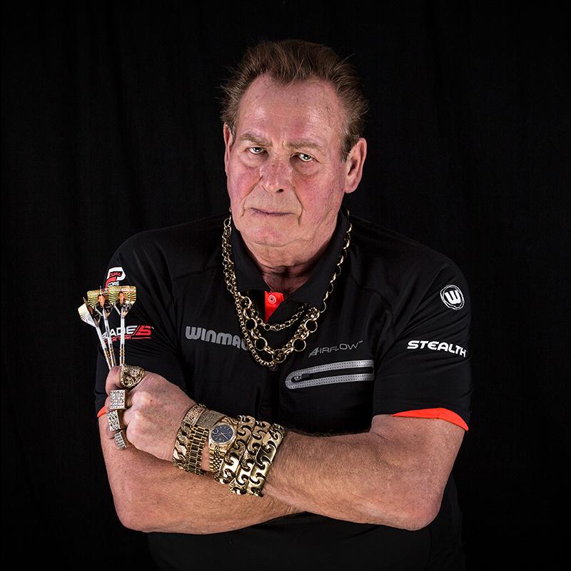 Portrait of Bobby George champion darts player