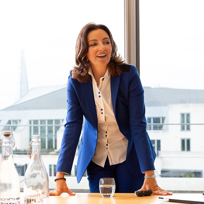 London office portrait of woman speaking