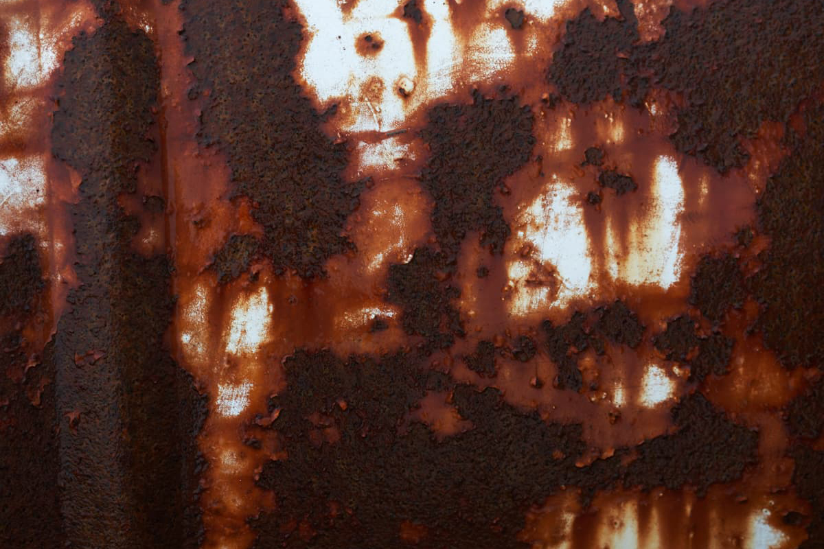 A rusty boat panel.